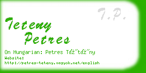 teteny petres business card